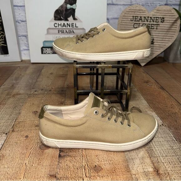 Birkenstock Arran Women’s Taupe Tan Canvas Lace Up Sneaker Size EURO 41 L 10 - Picture 2 of 10